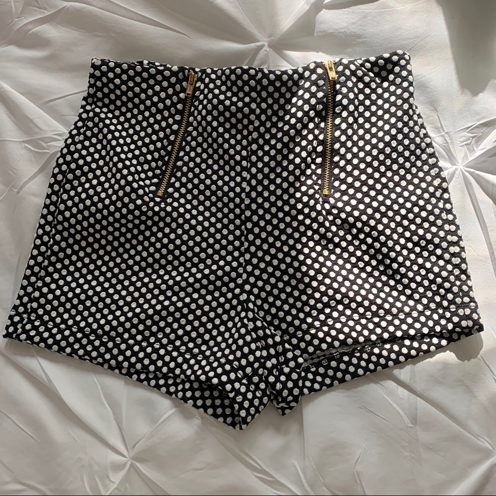 High Waisted Stretch Dress Polka Dot Shorts